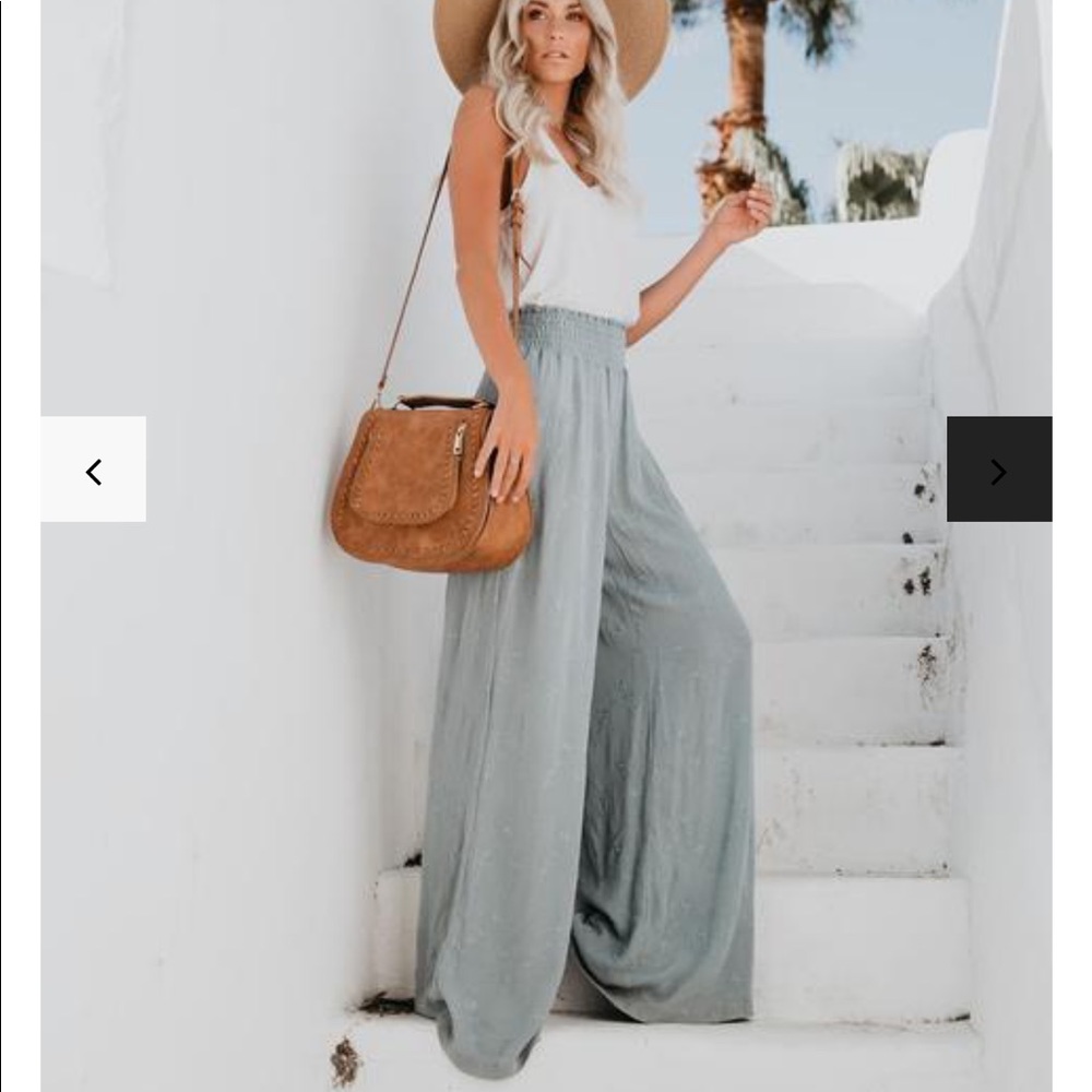 Fresh Air Smocked Embroidered Pants
